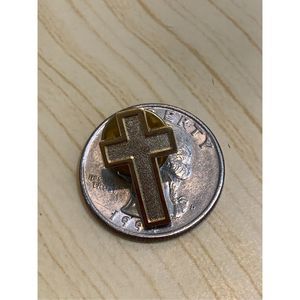 Gold Cross Lapel and  Hat Pin #faith #cross
